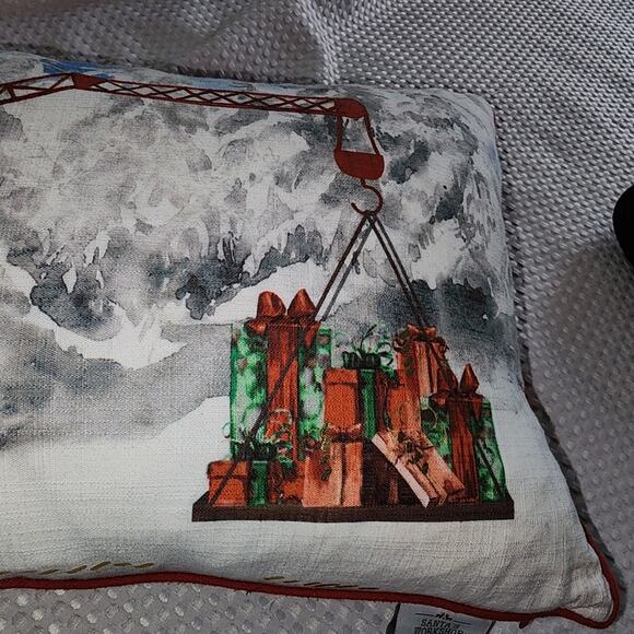 SANTAS WORKSHOP EUC RED TRUCK CHRISTMAS PILLOW - Picture 3 of 6